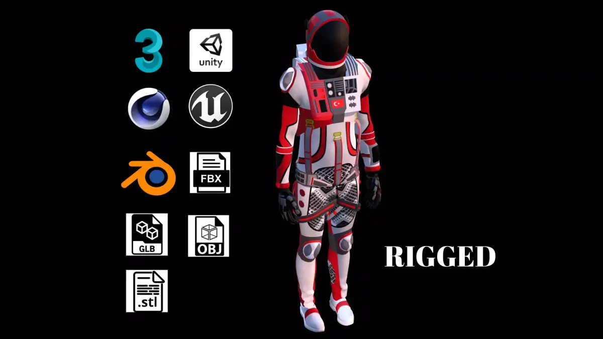 Astronaut Spacesuit Turkey 3D model