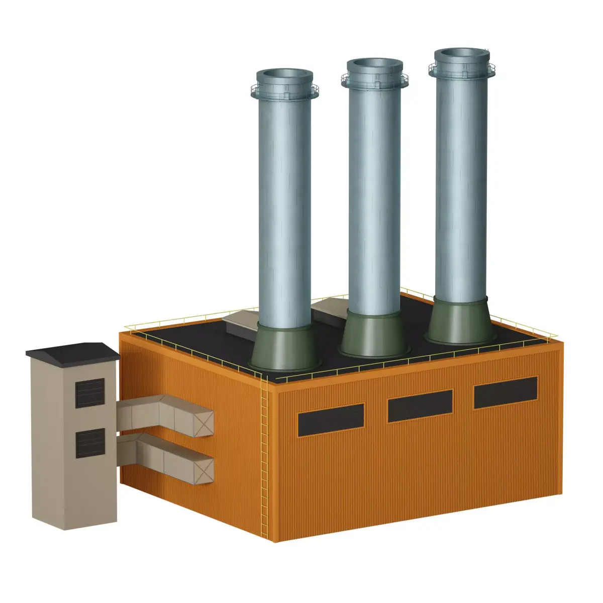 Industrial facility Factory Workshop Industrial pipes 3D model
