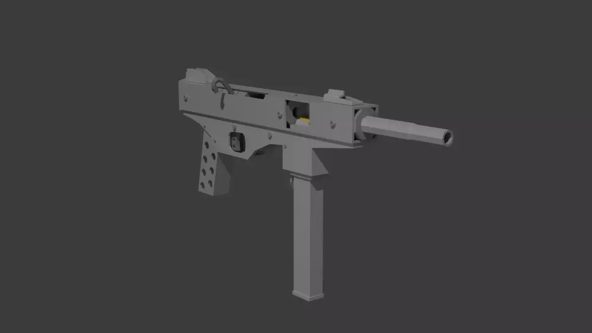 Luty submachine gun Low-poly 3D model