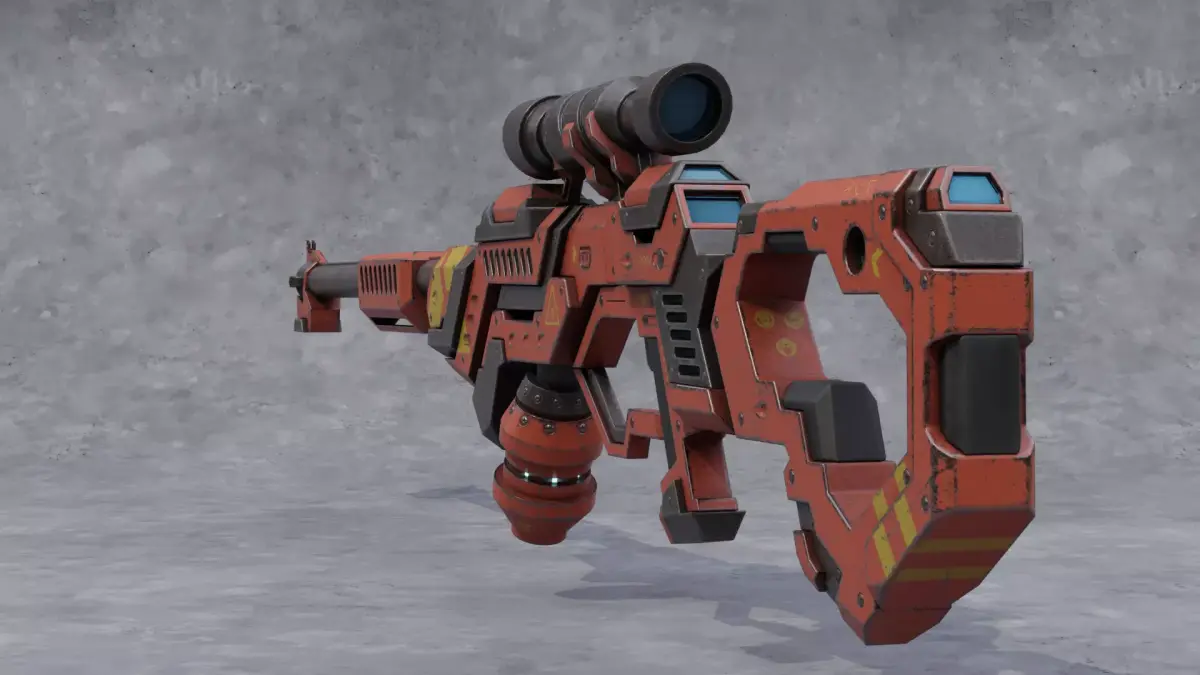 Sci-Fi Gas Powered Rifle Low-poly 3D model