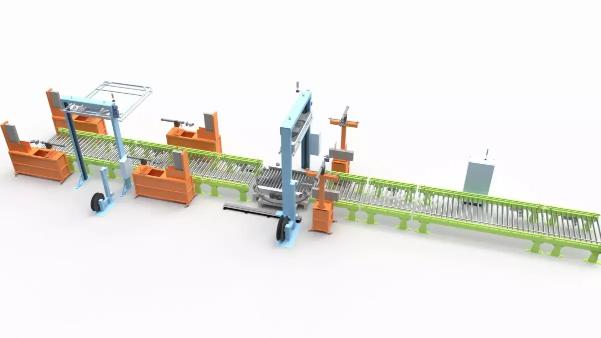 Logistics Packaging Line 3D model
