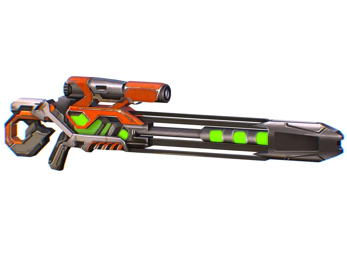 Sniper rifle of the future weapon barrel blaster laser arms Low-poly 3D model purchase
