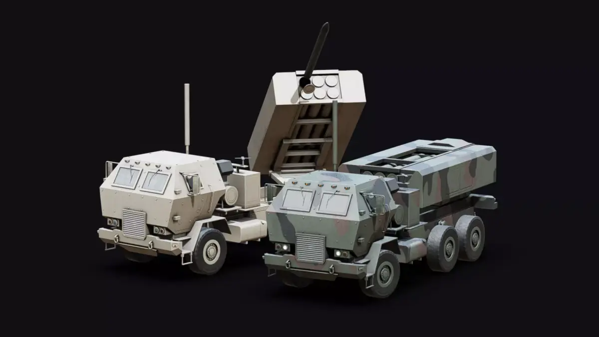 Military Rocket Artillery Truck Low-poly 3D model