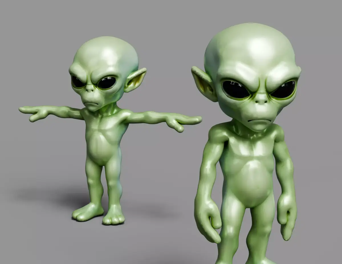 Alien Low-poly 3D model 11