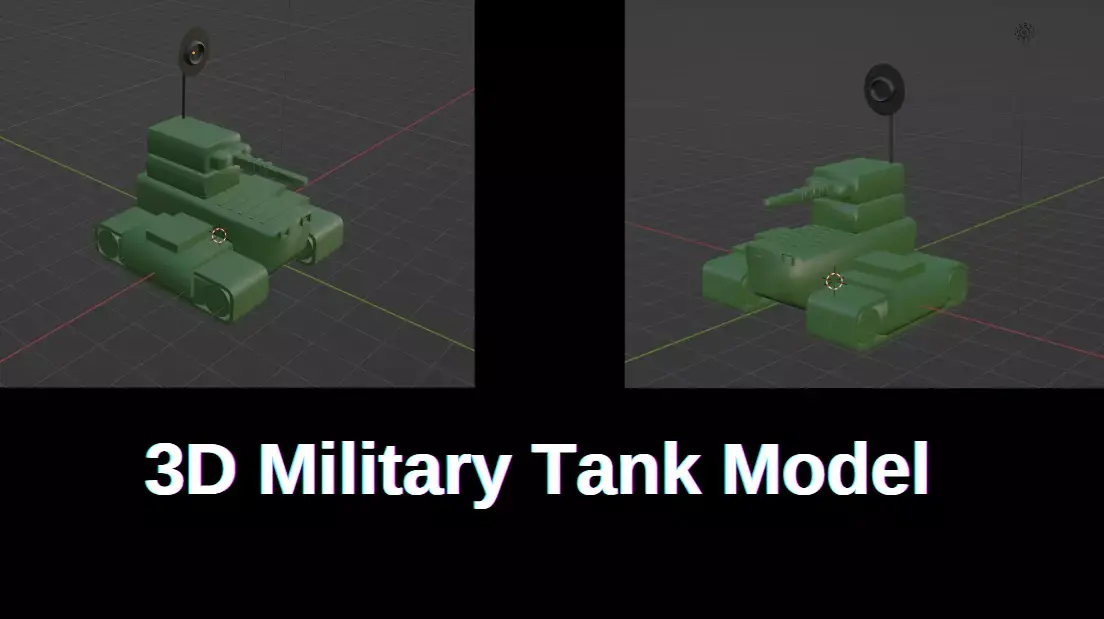 3D Military Tank Model Lowpoly Low-poly 3D model