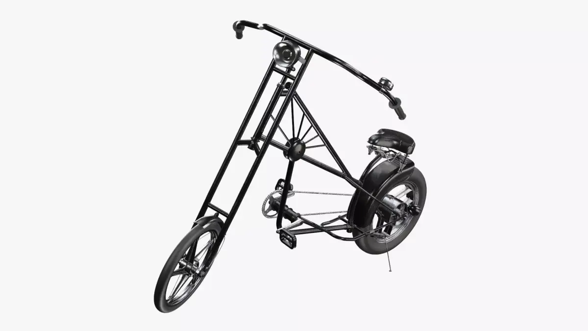 Vintage bicycle stylized 02 3D model