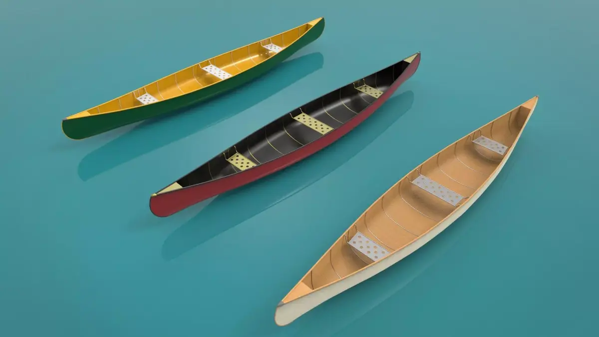 Canoe boat ship river 3D model