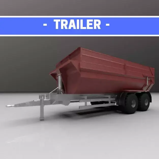 Simple Trailer Low-poly 3D model