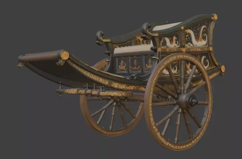 Ornate Historical Carriage 3D Model 3D model
