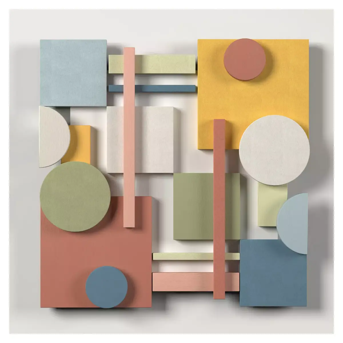 Wall Colored shapes Decoration - 45x45 - Collection - Part 2 3D model