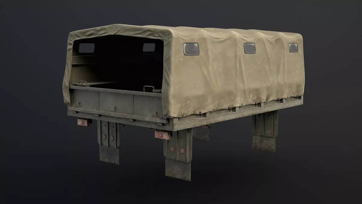 Kraz-255B Cargo Bed Game Ready Low-poly 3D model