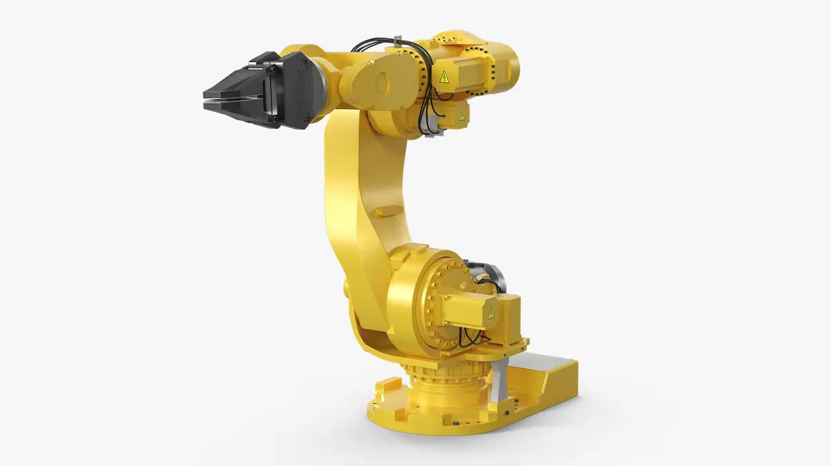 Industrial Robot with Gripper Rigged for Cinema 4D 3D model