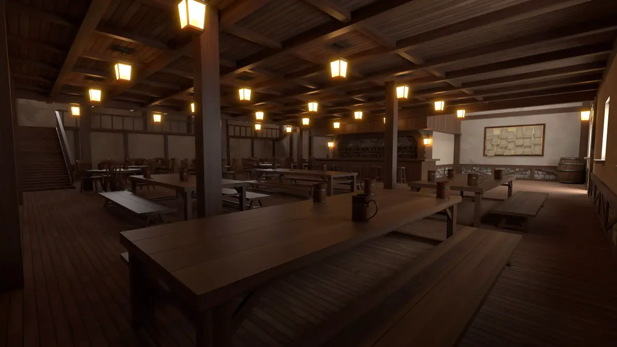 Toon Bar Medieval Low-poly 3D model