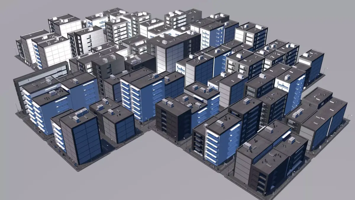 Buildings City building industrial park commercial housing 3D model