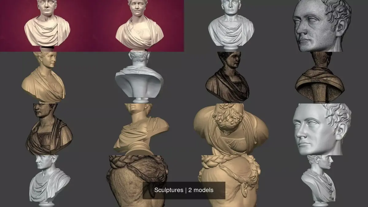 Unknown Carthaginian - Roman - Greek Man - Woman Bust 3D Model Collection