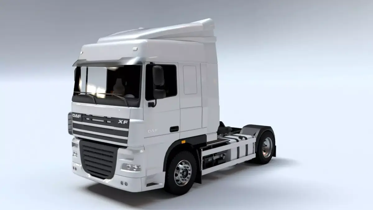 Articulated DAF XF Truck Sleeper Cab Low-poly 3D model