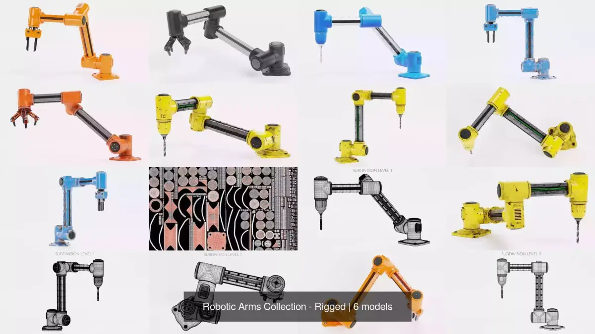 Robotic Arms Collection - Rigged 3D Model Pack