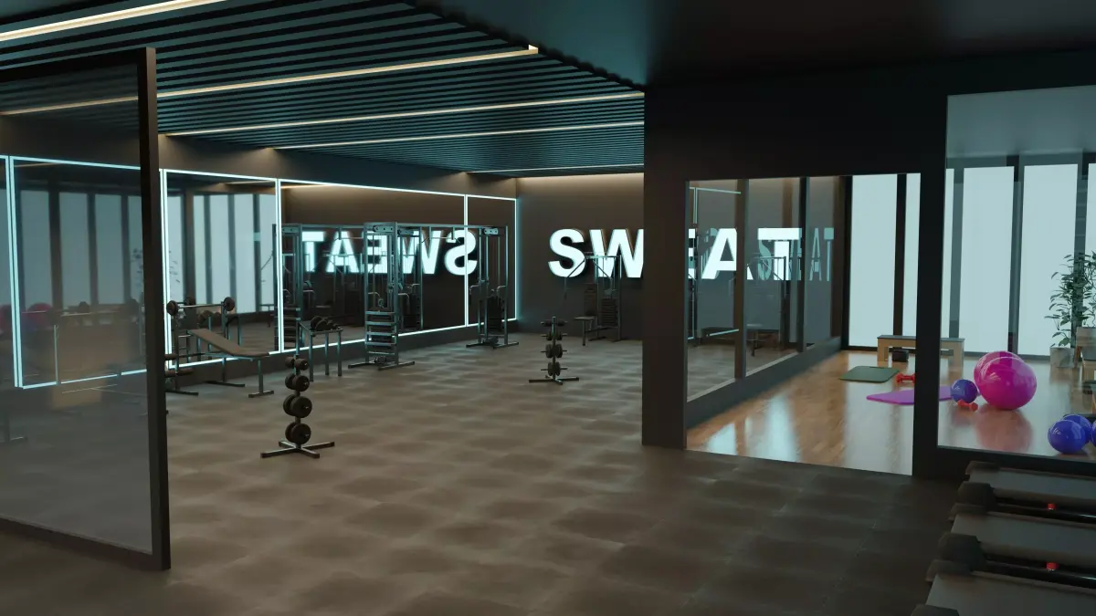 GYM Interior Low-poly 3D model buy