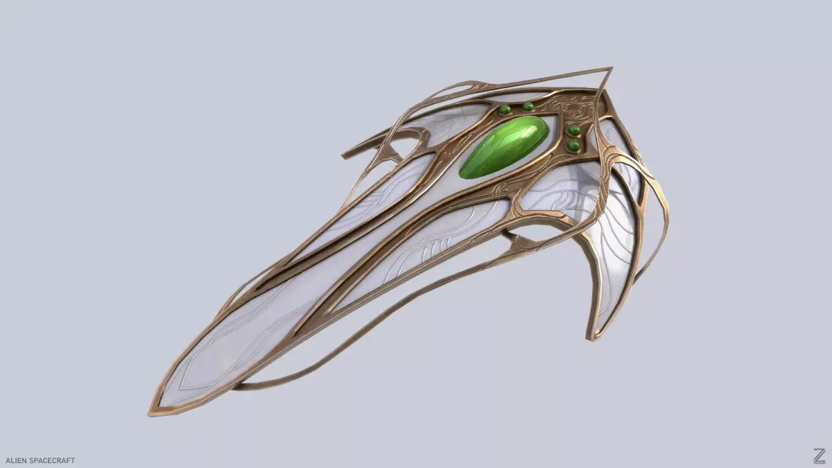 Alien spacecraft Low-poly 3D model
