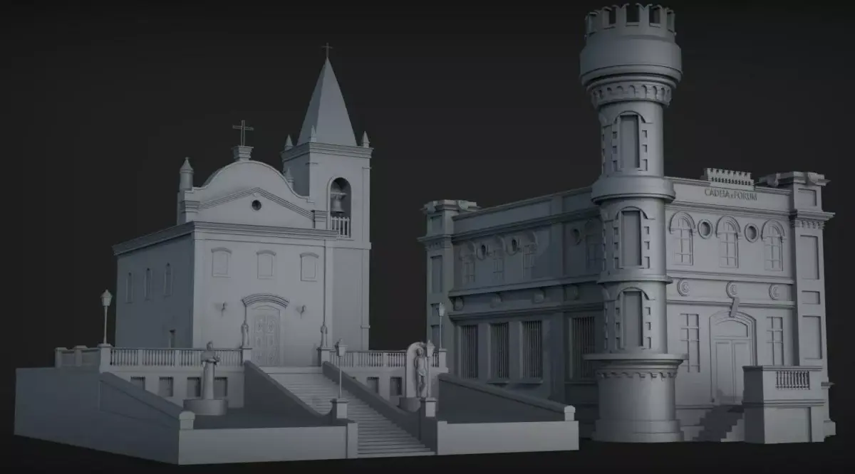 Church exterrior HIGH DETAIL 3D model