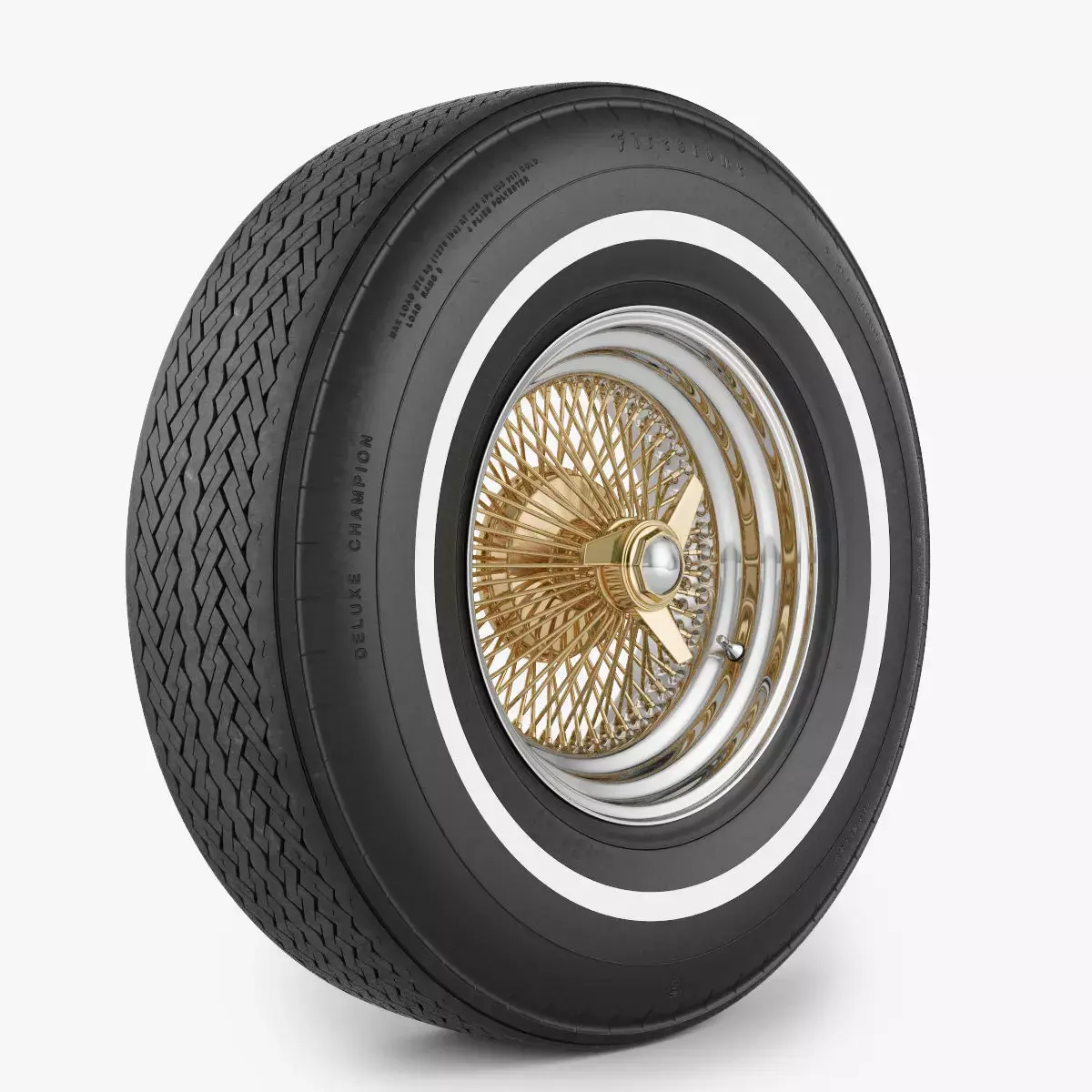 Wire Wheel  Tire Firestone 3D model