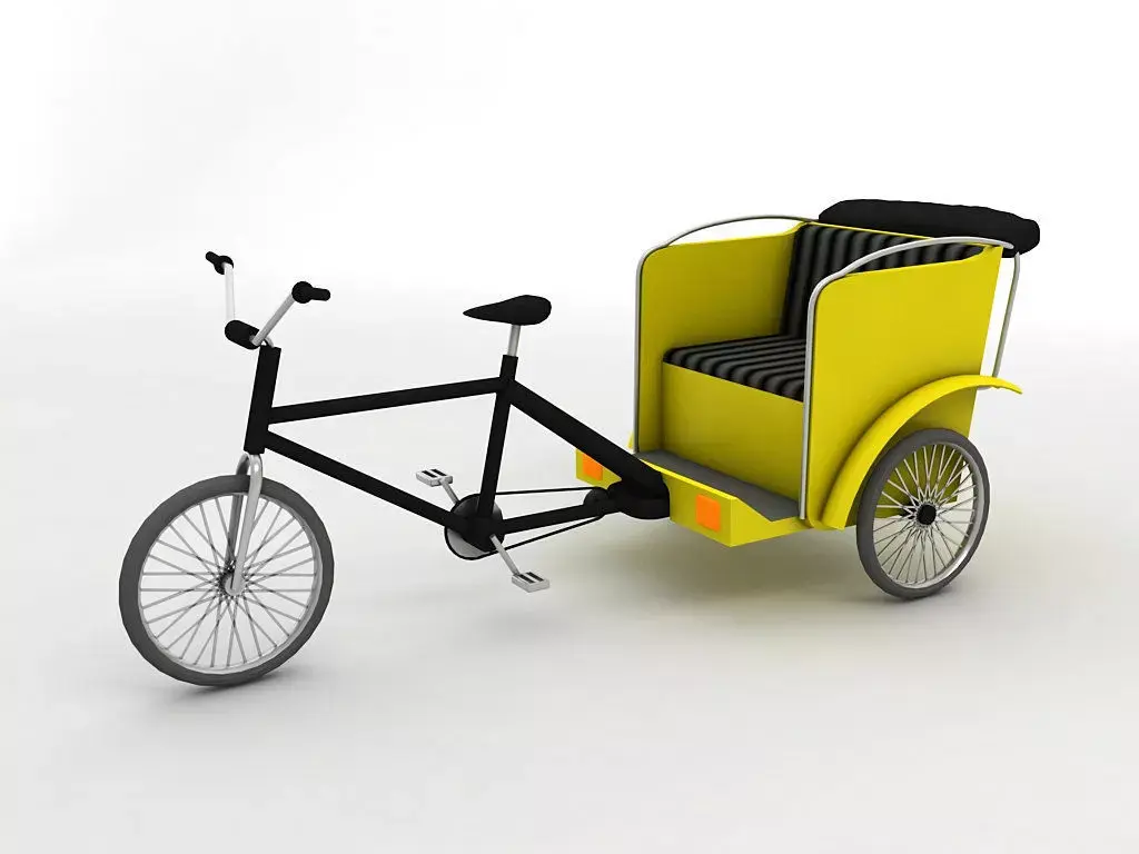 Pedal Bike Rickshaw Low-poly 3D model