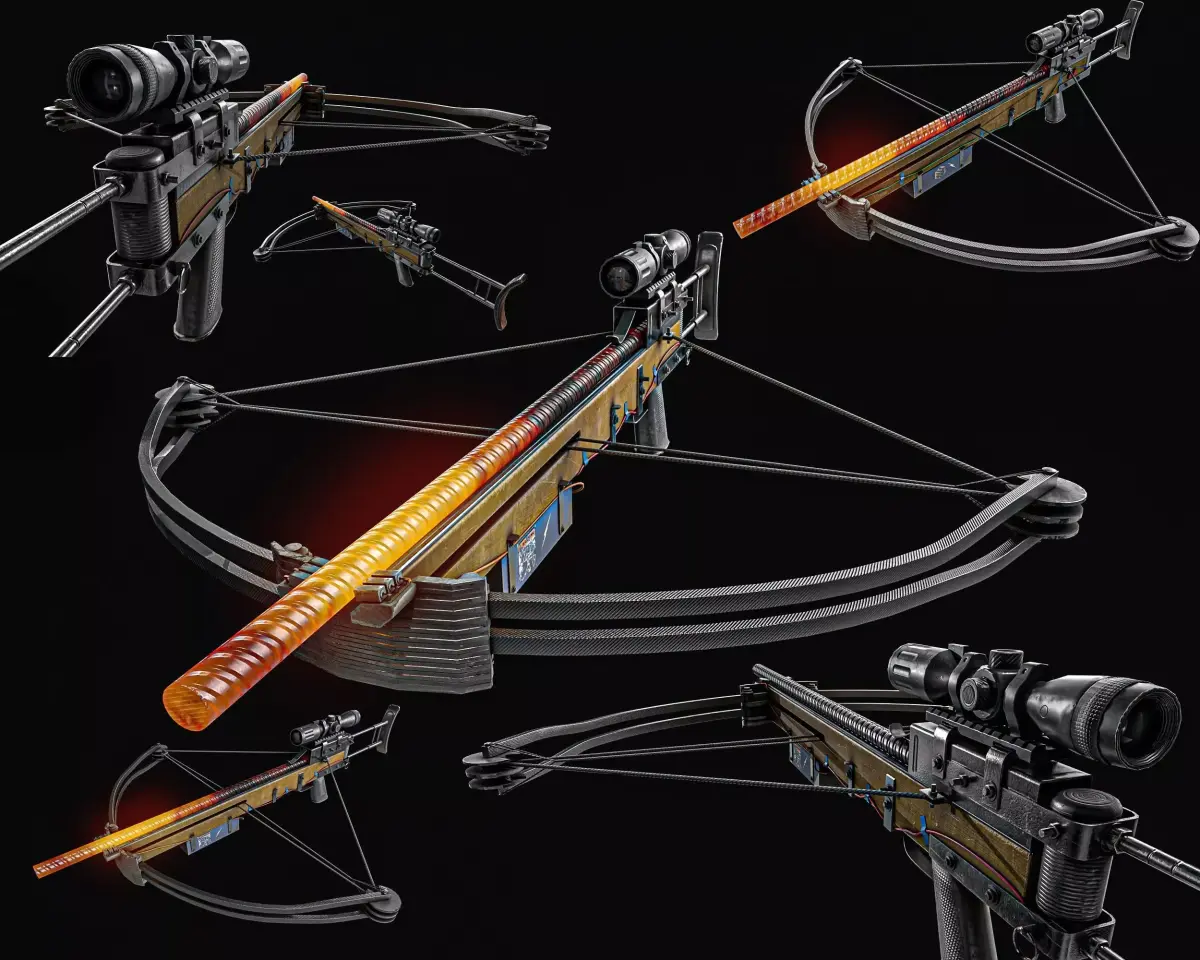 Rebar Crossbow  Low-poly 3D model