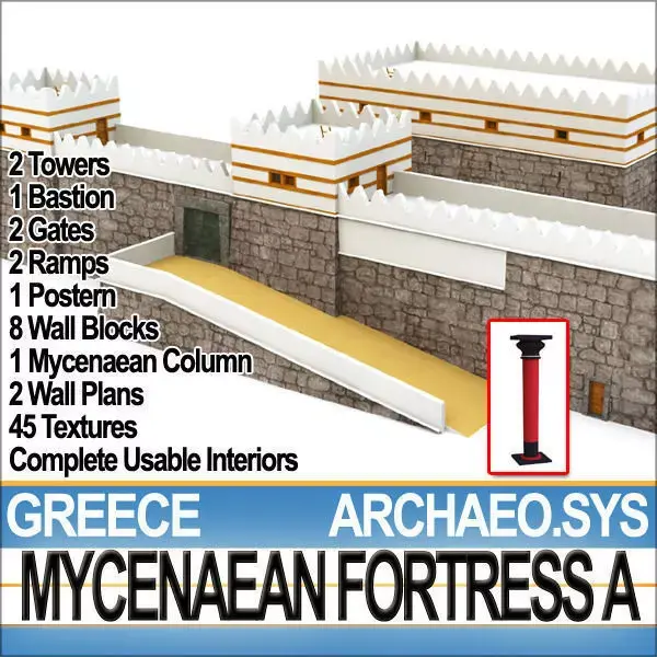 Greek Mycenaean Fortress A 3D model