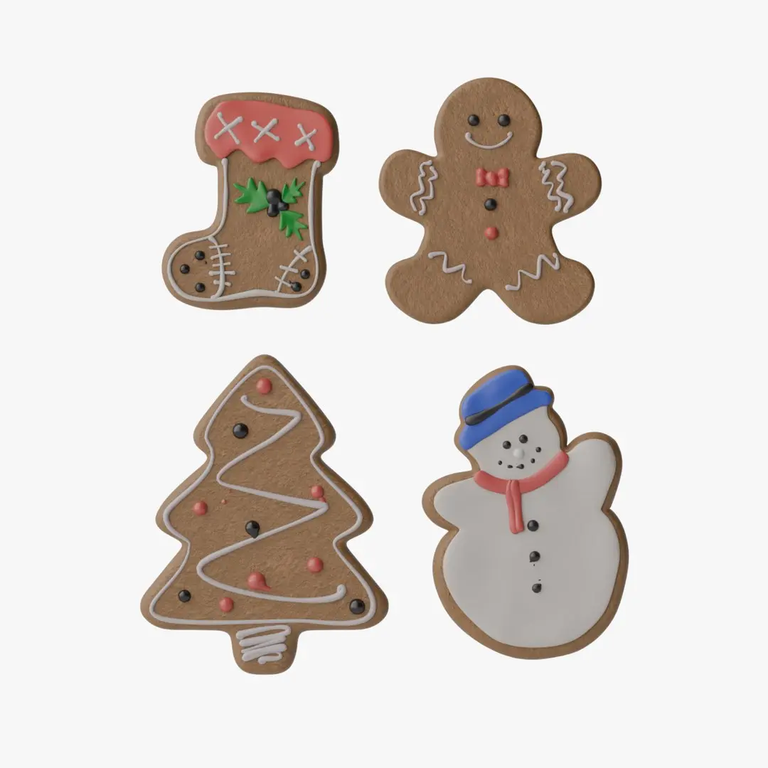 Gingerbread Christmas Collection - Gingerbread Man Snowman 3D model