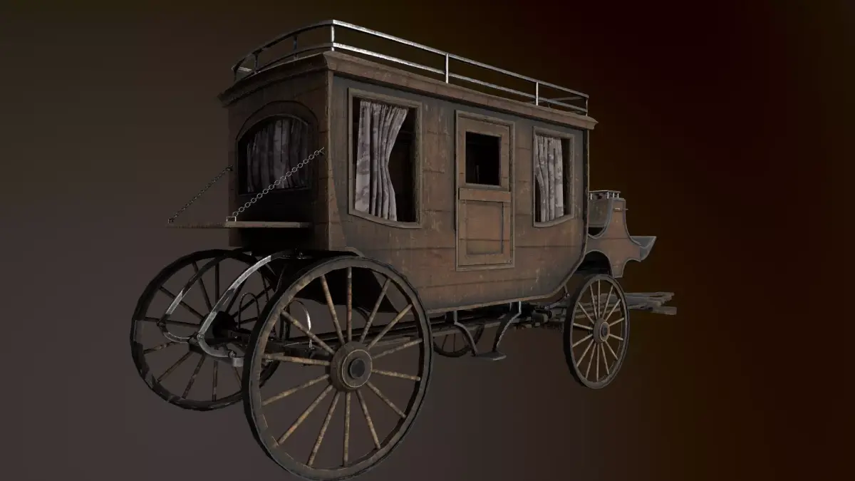 Stage Coach Low-poly 3D model