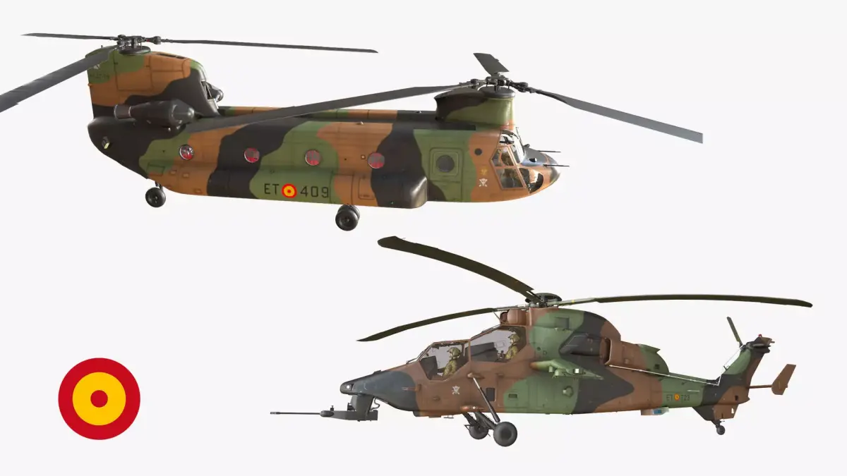 Spanish Army Helicopters Collection Low-poly 3D model