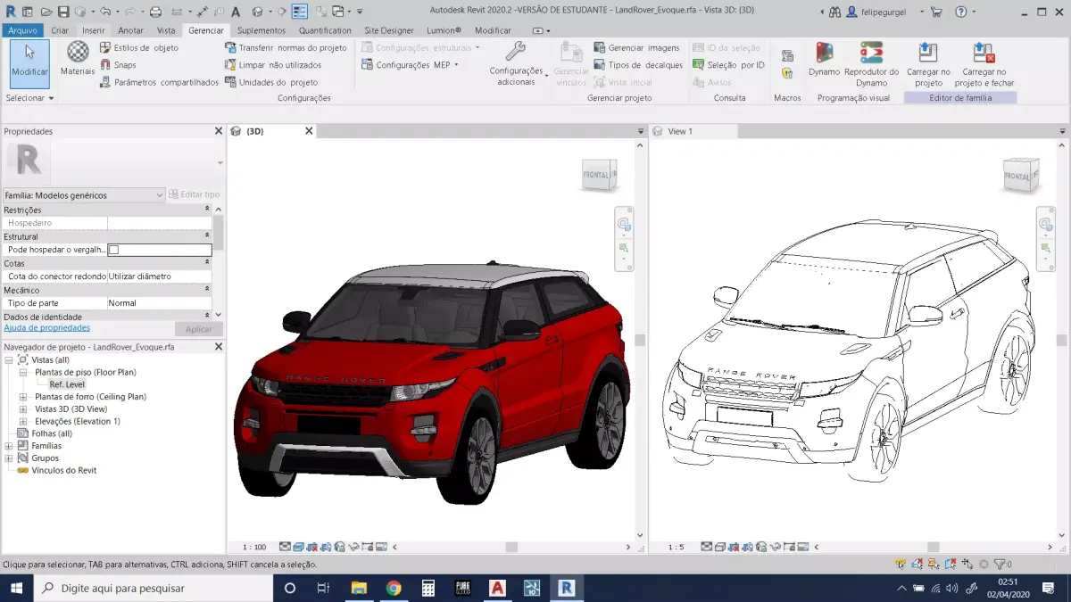  Revit High Quality 3D model LandRover Evoque 3D model