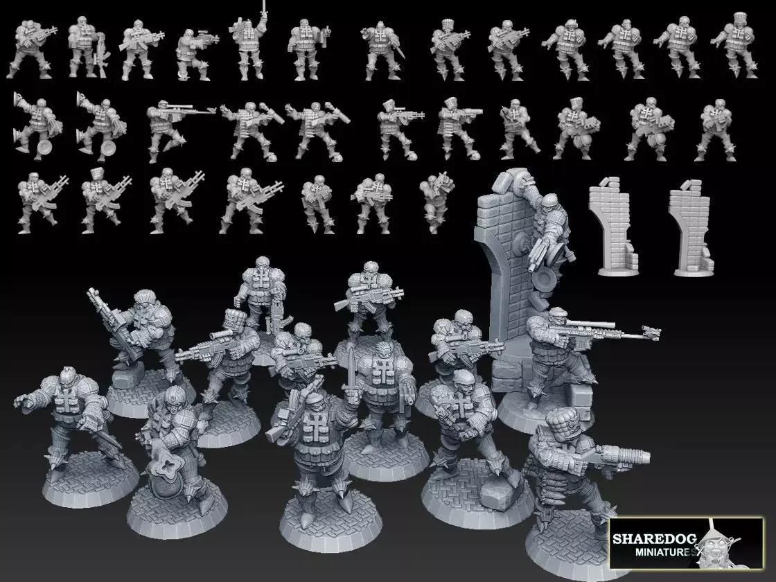 Combat Monk Cadre Megapack 3D print model