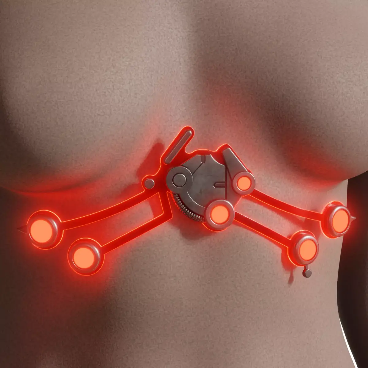 Invisigal Dispatch lungs augment implant cyber part 3D print model