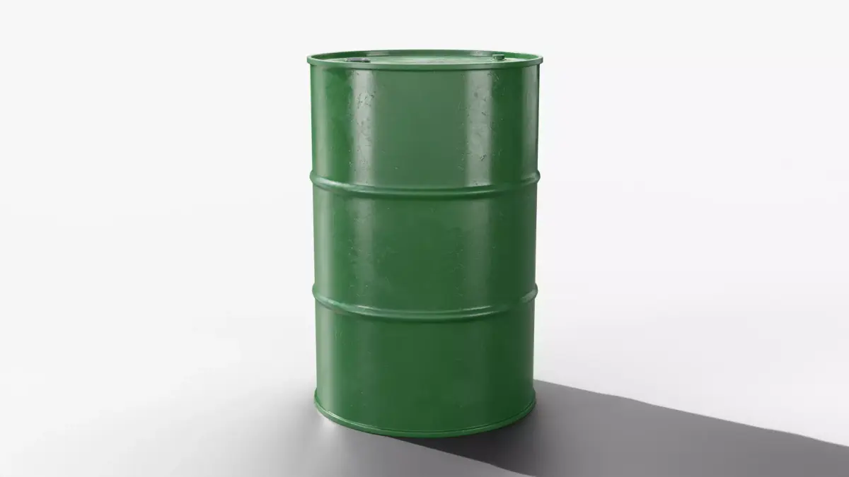 Steel Barrel - Green - Clean 3D model