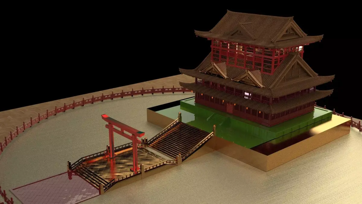 Chinese ancient house  3D model 9