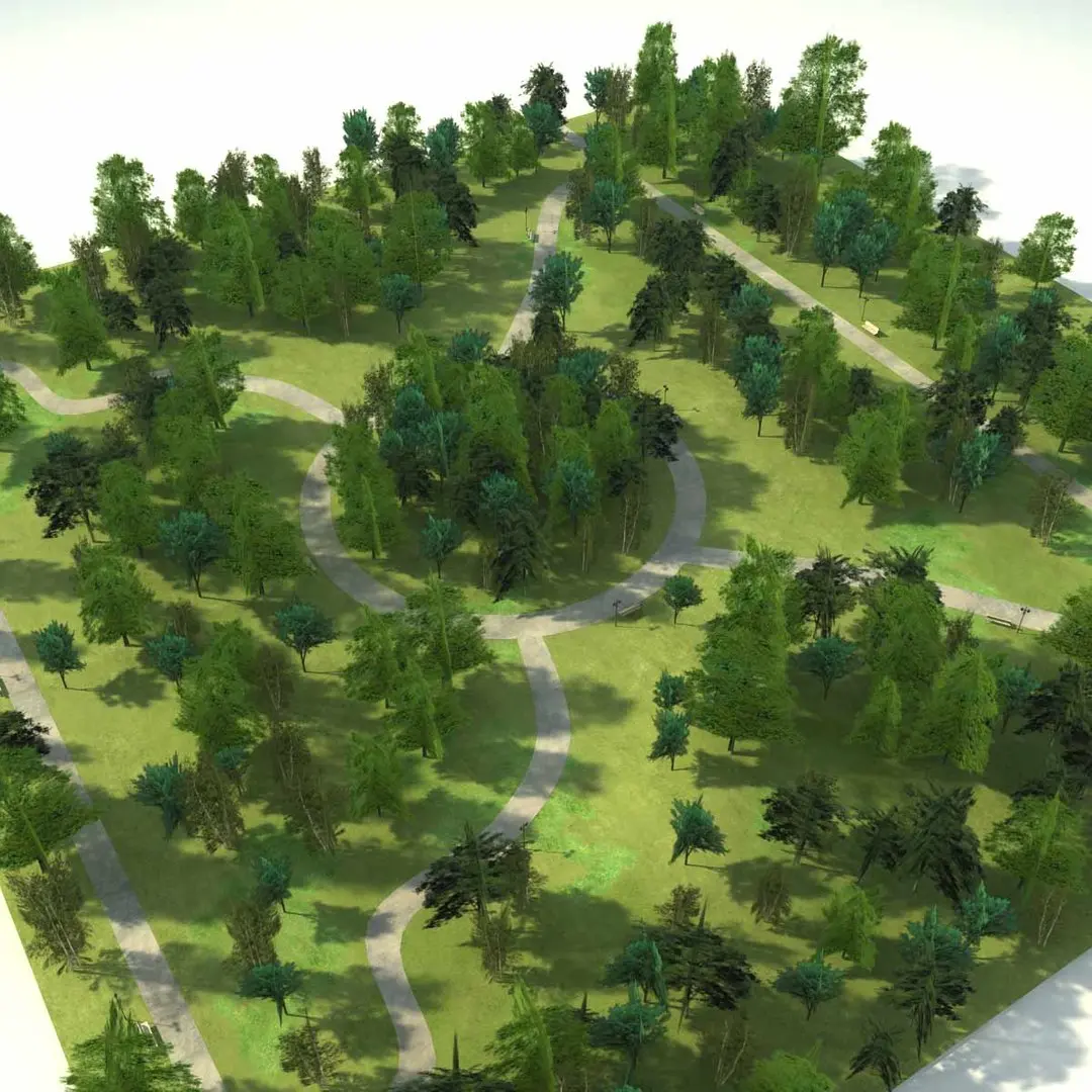 Forest Park Block Trees 2 3D model