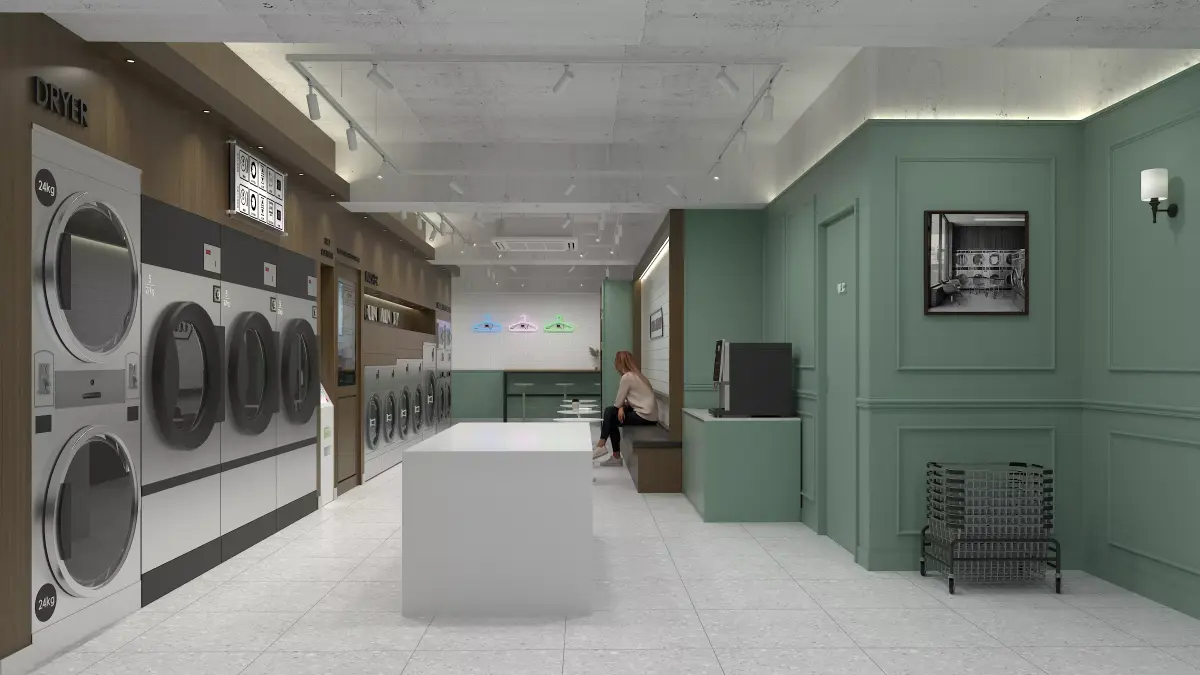 Coin Laundromat 01 commercial 3D model