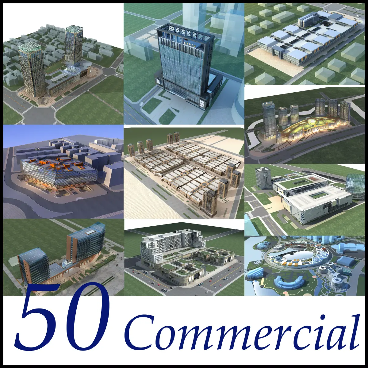 Commercial Building Collection 50 items Vol1  3D model
