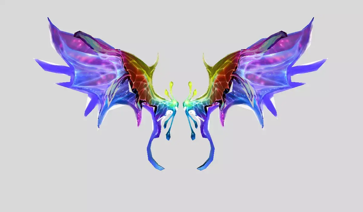Rainbow Wing Low-poly 3D model