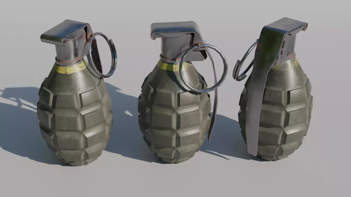 Mk 2 Grenade Low-poly 3D model