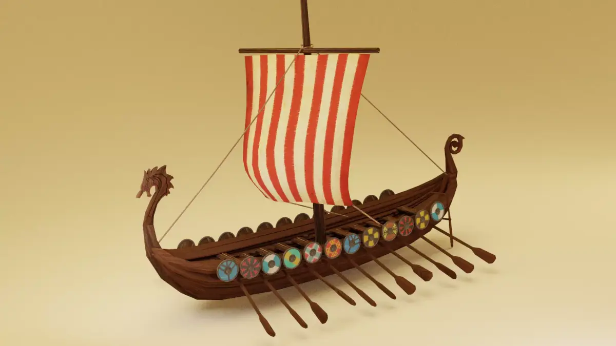 Viking Ship Low-poly 3D model