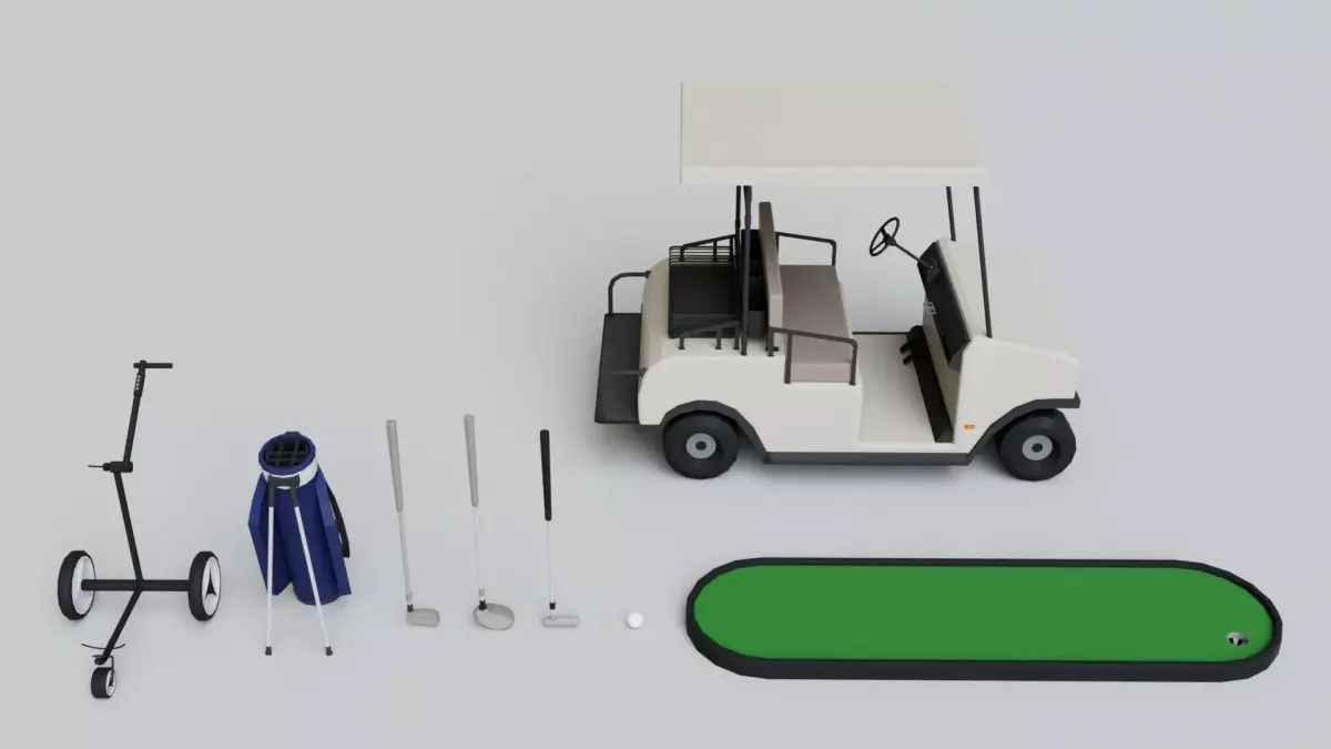 Golf Props Collection Low-poly 3D model
