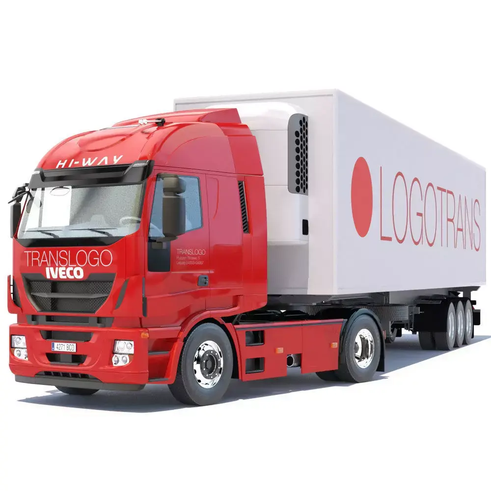 IVECO Hi-Way with Refrigerated Trailer 3D model