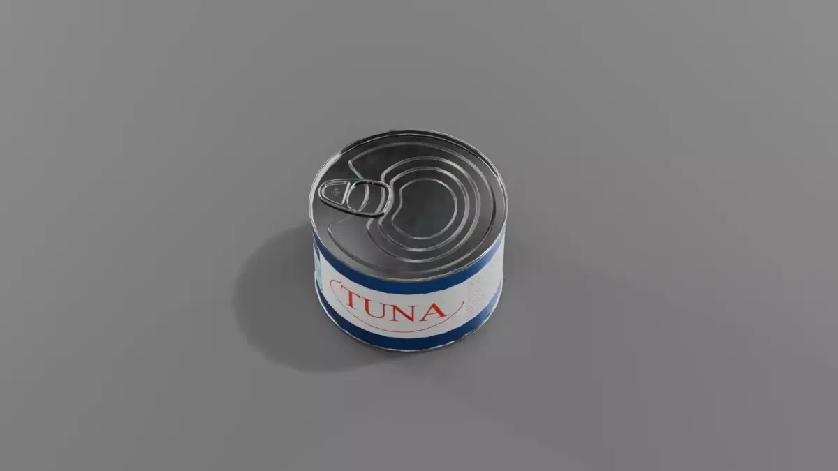 Realistic 3D Tuna Can Model  Free low-poly 3D model