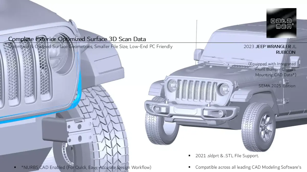 2025 JEEP WRANGLER JL 392 3D Scan Chassis CAD Mounts Data  3D model