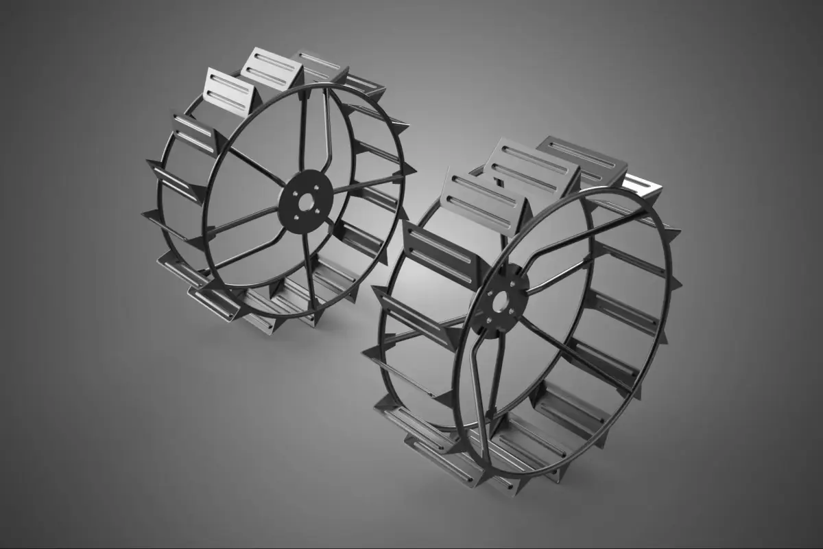 METAL MILD STEEL IRON CAGE WHEEL TRACTOR TYRE TIRE RIM SPADE LUG 3D model