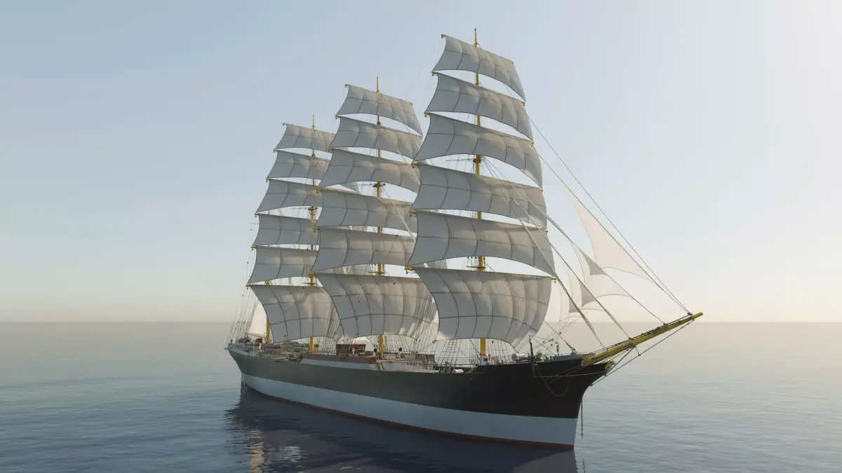 Sailing ship - Peking Hamburg 3D model