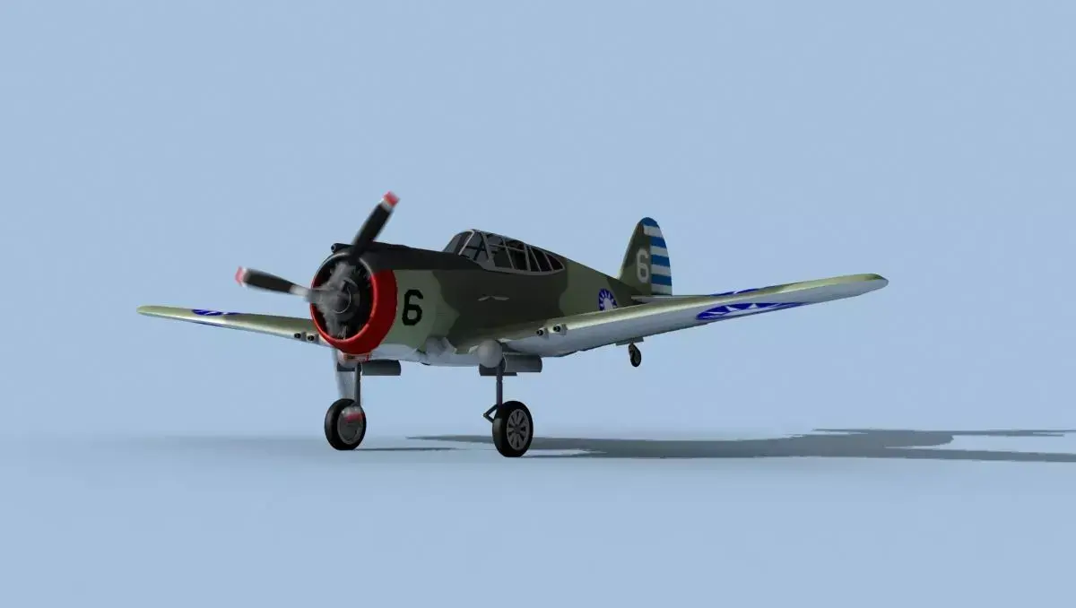 Curtiss H-75C Mohawk V12 China 3D model