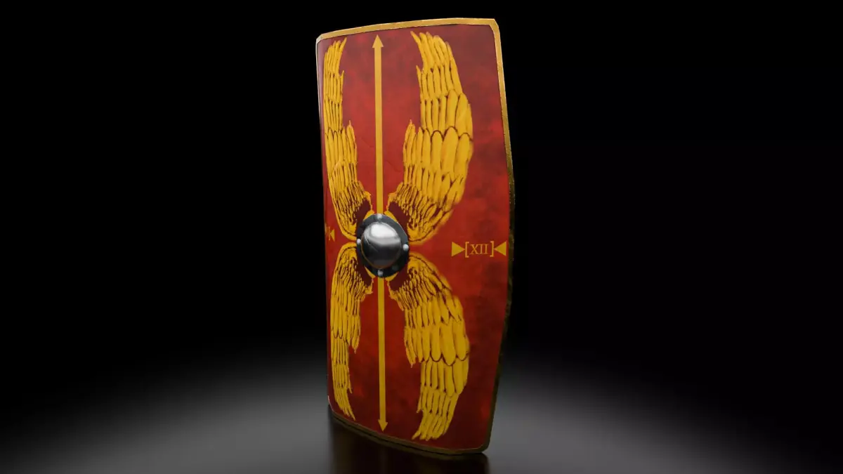 Roman Shield Scutum  Low-poly 3D model